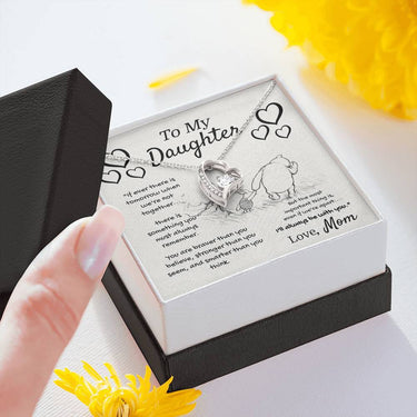 Daughter (Love Mom) Forever Love Necklace - Love You This Much